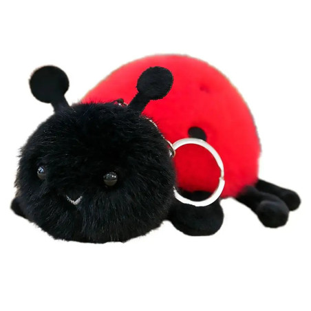 Details of the Plush Ladybug Keychain 'Little Lucky Charm'