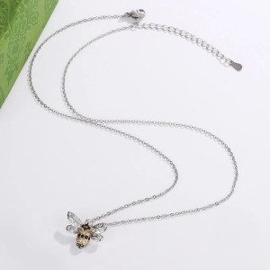 Sparkling Crystal Bee Necklace - Detail Shot