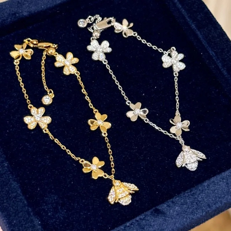 Sparkling Garden Bee Bracelet - Elegant Bee Jewelry, 2 Colors