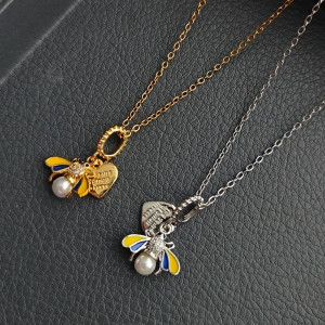 Unique Bee Honey Pearl Necklace - Gold & Silver Options