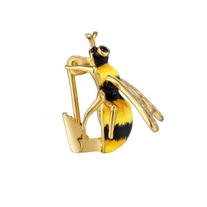 Side View Honey Glow Bee Brooch - Nature Inspired Gift