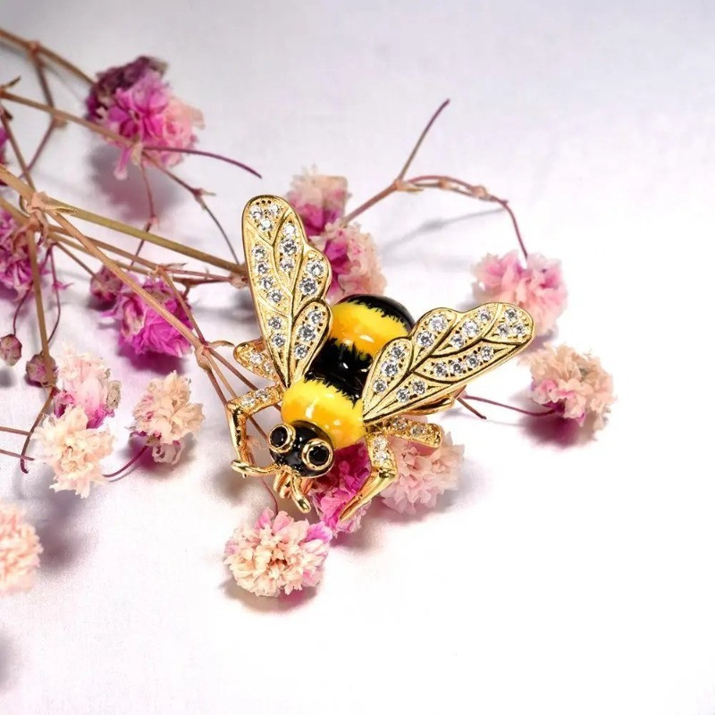 Honey Glow Bee Brooch