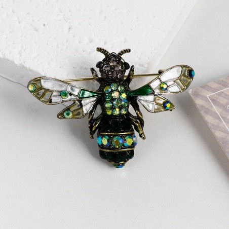 Glass Wing Bee Brooch Pin | Unique Bee Jewelry Gift for Women