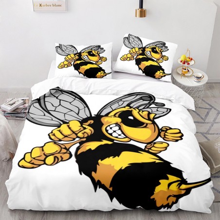 Funny Bee vs Hornet Duvet Cover Set | Cute Kids Bedding