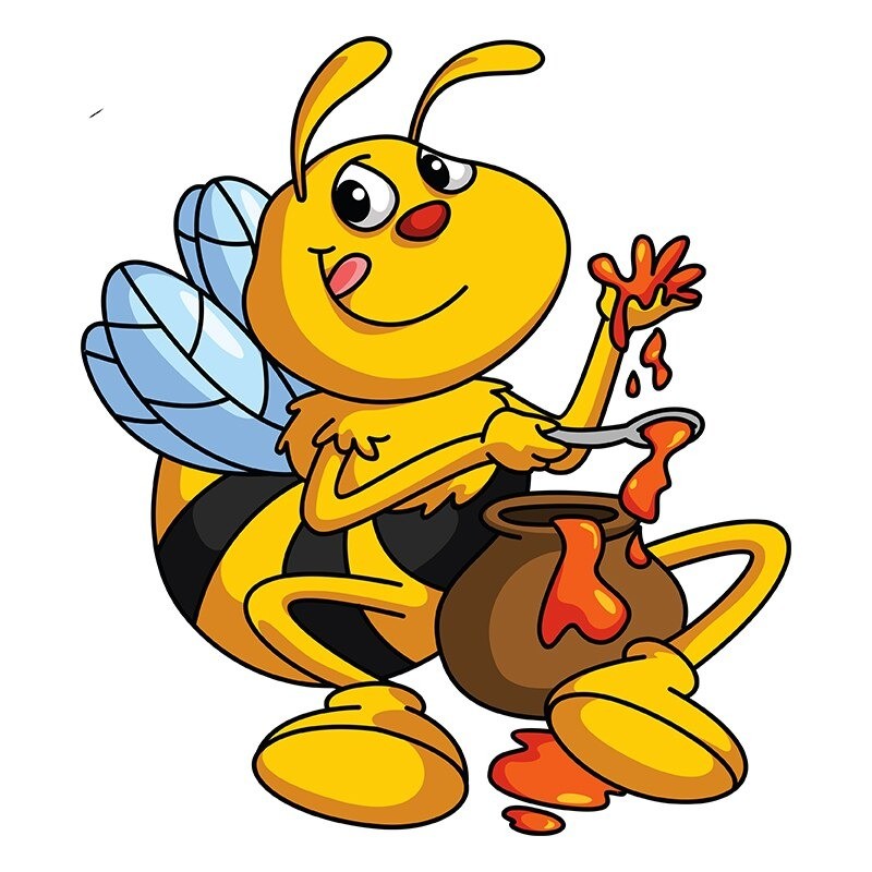 Funny Honey-Eating Bee Sticker | Cute Waterproof Decal