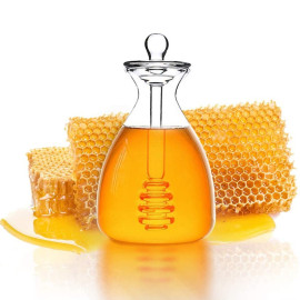 Clear Glass Honey Jar & Dipper | Elegant & Practical Kitchen Gift