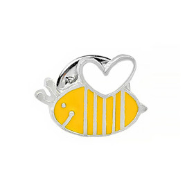 Pins bébé abeille cœur blanc