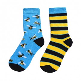 Chaussettes hautes pour hommes Motif abeille - Chaque chaussette est différente !