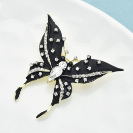 Broche Papillon Noir et Or