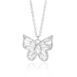 Collier papillon aux ailes de verre