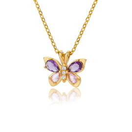 Collier papillon Ailes en strass 2 couleurs - modèle 1