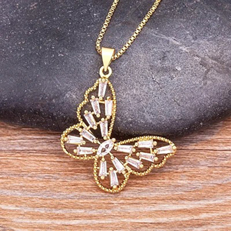 Elegant Sparkling Butterfly Pendant Necklace - 2 Styles!