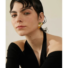 vue portée Boucles d'oreilles papillon grand papillon et pierre design