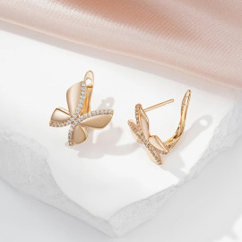 Cute Rose Gold Butterfly Earrings | Crystal Jewelry Gift 🦋
