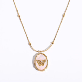 Gold Butterfly Locket Necklace - Cute Jewelry Gift for Women