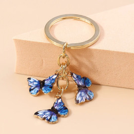 Porte-clés papillon à motif marbré