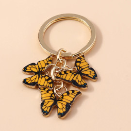Porte-clés papillon en émail - couleur Jaune