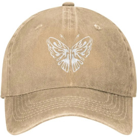 Casquette Papillon en Denim délavé pour hommes - Couleur Beige