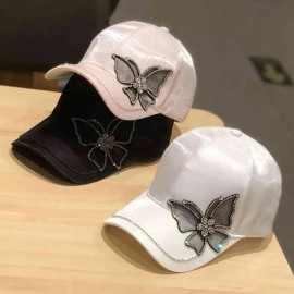Casquette de baseball avec Grand Papillon Strass