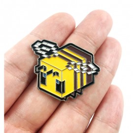 Cute Minecraft Pixel Bee Pin | Unique Geek Jewelry Gift Idea