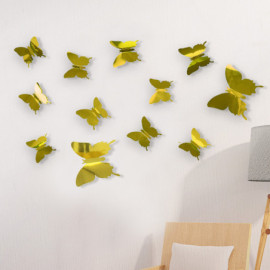 Autocollant Papillons 3D Réfléchissants couleur jaune