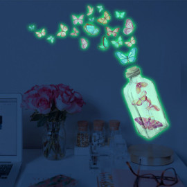 Grand Autocollant Papillon Design Bouteille papillons Phosphorescents - 5cm x 57 cm !