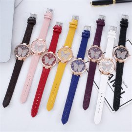 Montre-bracelet à Quartz Design Papillon Strass - 8 couleurs au choix !
