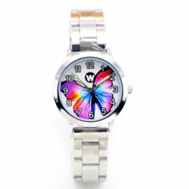 Montre Papillon avec Grand Papillon Coloré pour Femme en acier inoxydable