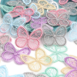 Écussons Papillons Ailes Papillon Brodés en Maille - Lot de 20 pièces - 9 couleurs au choix