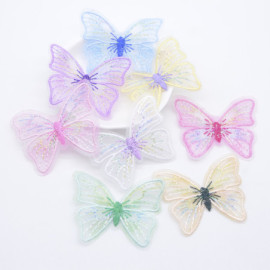Écussons Papillon Aile de Papillon en Maille Brodée 55x45 mm - Lot de 20 pièces - 11 couleurs au choix !