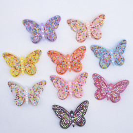 vue complète des Écussons Papillon Double Aile de Papillon Strass 3D