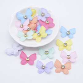 Écussons Papillon Aile de Papillon Strass - 25x20 mm - Lot de 50 pièces