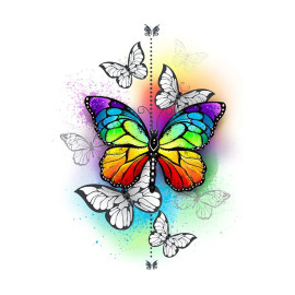Écusson Thermocollant Papillon Couleur Arc-en-Ciel !