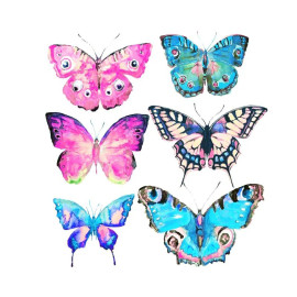 Écussons Papillon Thermocollant - 6 Papillons