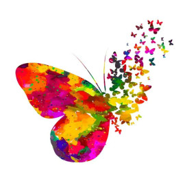 Écusson Papillon Thermocollant - Vol de Papillons Multicolores - 2 tailles au choix !