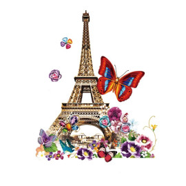 Grand Écusson Papillon Thermocollant - Papillons Tour Eiffel