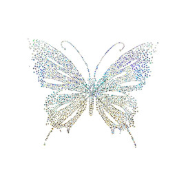 Patch papillon à Pailletttes Thermocollants 17.5cmx14.5cm
