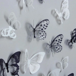 Autocollant mural papillon en cristal 3D - Lot de 18 pièces aux motifs délicats