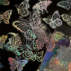 Magnifique Autocollants Papillon Transparents Holographiques - Lot de 100 pièces