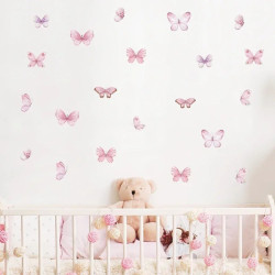 Stickers muraux Papillons volants - Lot de 17 pièces