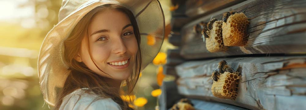 Bee hat, sun protection and natural style